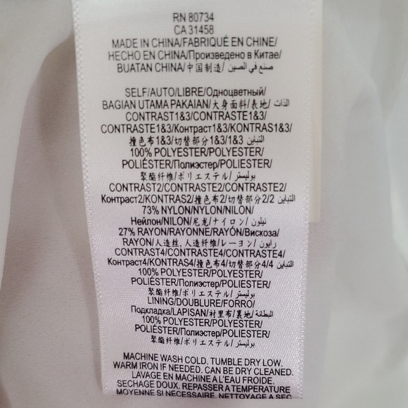 New WT BCBGMaxAzria White High Low Handkerchief Hem Chiffon Dress Size M - Picture 11 of 13